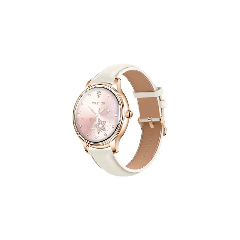 COLMI L28 Smart Watch (Gold + gold leather strap)